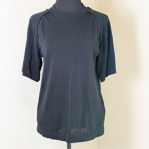 Modern Citizen Black Knit Crewneck Sweater Top short sleeve S